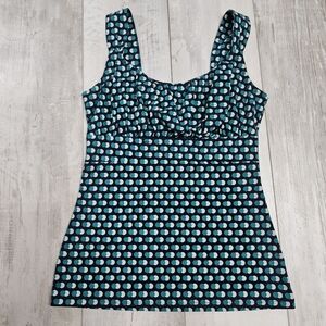 Ann Taylor Top polkadot babydoll Sleeveless Tank Size XS Versatile Y2K Boho